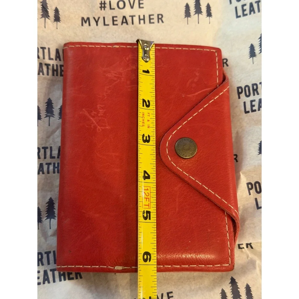 Portland Leather Goods Red Leather Snap Journal Cover Pocket Notebook Holder